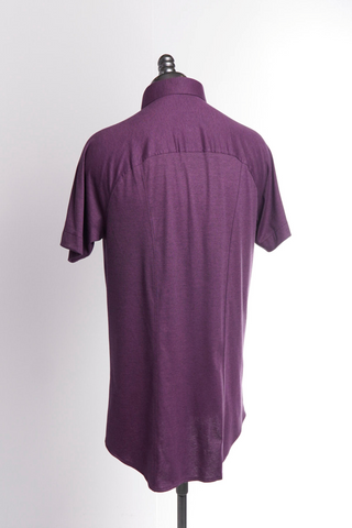Solid Pique Desoto Short Sleeve Shirt in Deep Purple