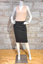 Synthetic Suede Knee-Length Skirt