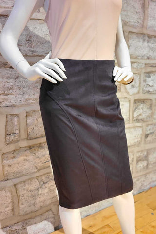 Synthetic Suede Knee-Length Skirt