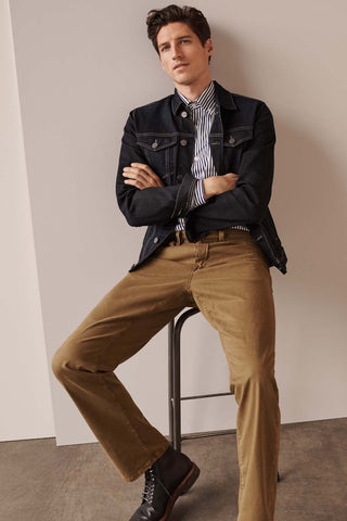 Courage Striaight-Legged Twill Pants Tobacco