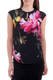 Nilea Sleeveless Blouse in Citrus Bloom Print