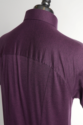 Solid Pique Desoto Short Sleeve Shirt in Deep Purple