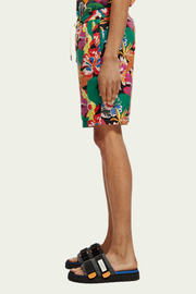 Printed Linen Blended Bermuda Shorts